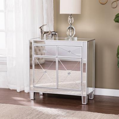 Mirage Mirrored Cabinet by SEI Furniture in Silver