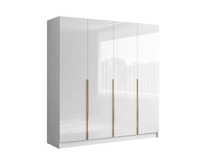 KLEIDERSCHRANK AUREL 4D mit goldenen Griffen
