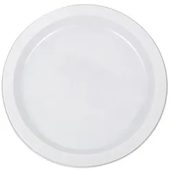 MONOUSO - Wiederverwendbar Plastikteller Flach Wirtschaftlich PS Weiß Ø22cm (300 Stück)