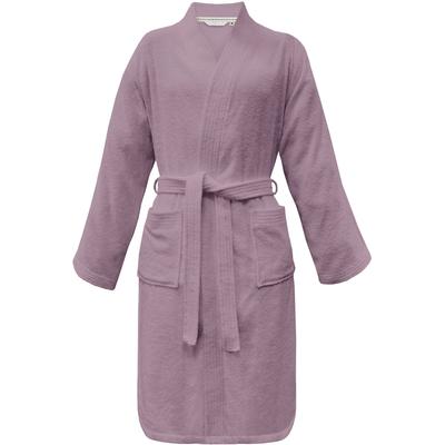 Bademantel TOM TAILOR HOME "Kimono COLOR BATH" Gr. XL, lila (cozy mauve), XL, Frottier, Hausmäntel, Bademantel