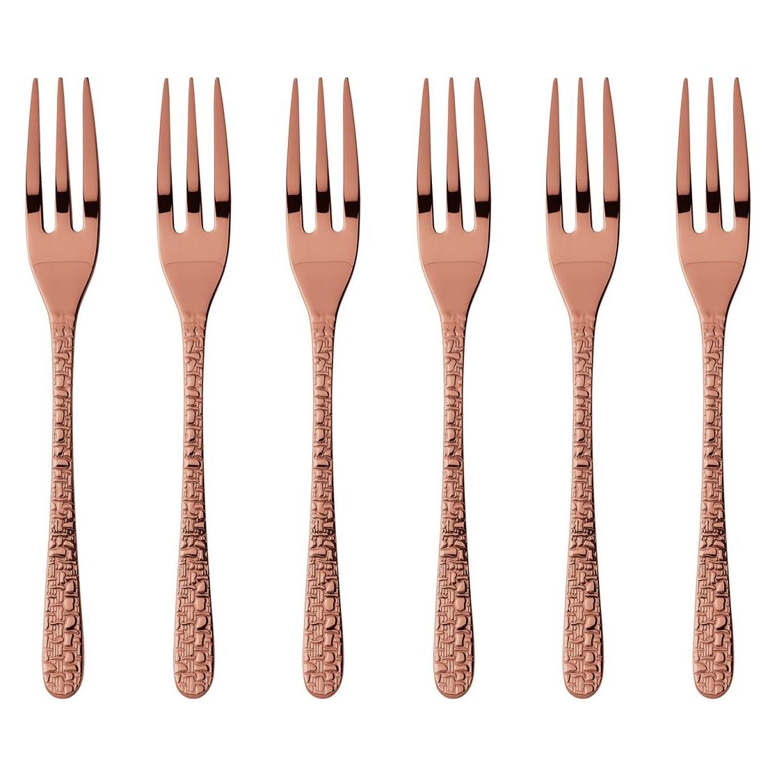 Rosenthal Set 6 Kuchengabeln Venezia Edelstahl/PVD Kupfer (6 Stk., Besteck Set) (52765CA5)
