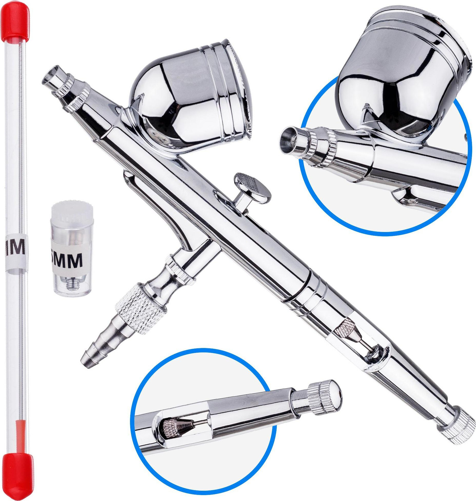 TC Technic Precisie airbrush set PRO met 0,2 en 0,3 mm spuitmonden, dubbelwerkend