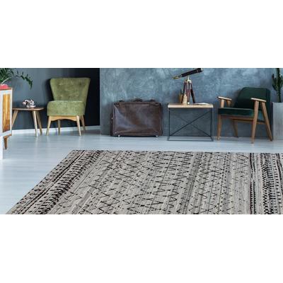 Teppich KAYOOM "Phoenix 113", beige (natur, grau), B:200cm H:6mm L:290cm, Wolle, Teppiche, Teppich, Dezenter Jacquard-Teppich, Flachflor, Aus pflegeleichten Materialien