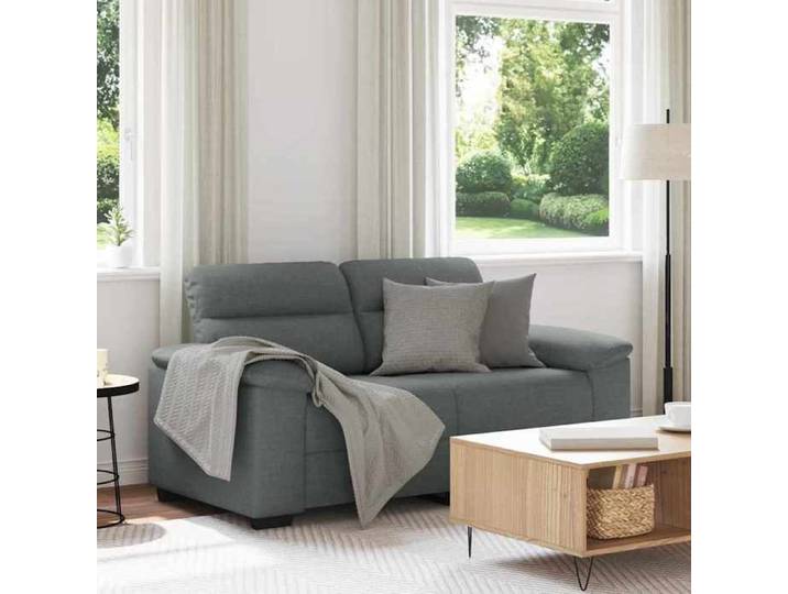 Gris Canapé minimaliste Sofa salon/bureau - JILLE'S®Canapé à 2 places - gris foncé - 160x81x84cm tissu MEU2601840012412