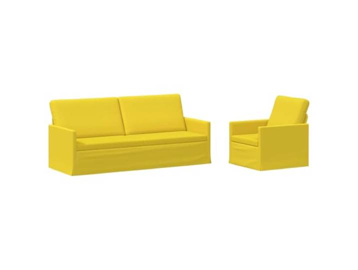 vidaXL Sofa-Set 2 pcs Helles Gelb Stoff