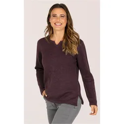 Alpaka-Pullover in Melange pflaume in Größe 52/54 von DW-Shop, Pflaume, 52/54