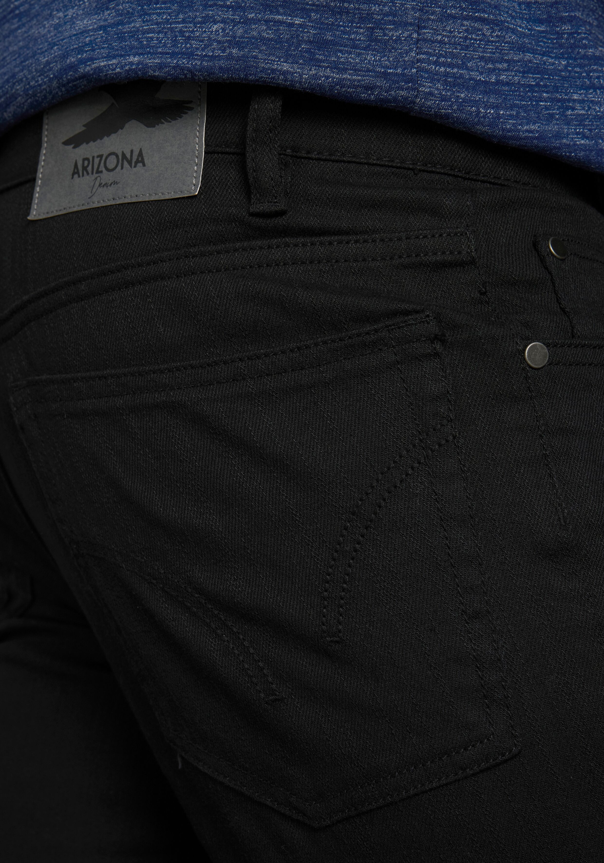 Stretch-Hose ARIZONA "Harry", Herren, Gr. 30, U + N + S Gr, schwarz, Twill, Obermaterial: 98% Baumwolle, 2% Elasthan, unifarben, Basic, normal lang, Hosen Stretch-Hose schwarz 30, U + N + S Gr