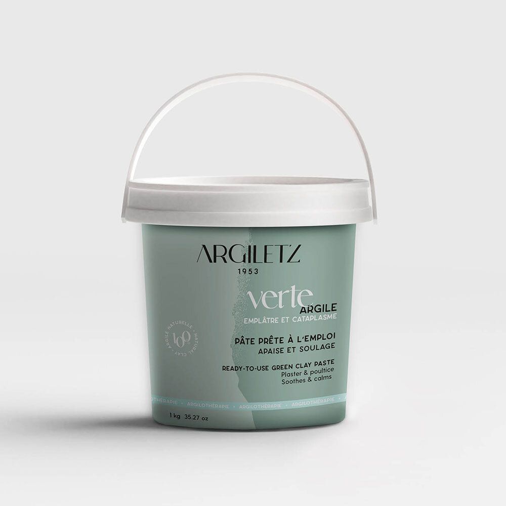 Argiletz Argile Verte Pâte - à l'argile verte, prête l'emploi. pot 1 kg 1000 g Paste