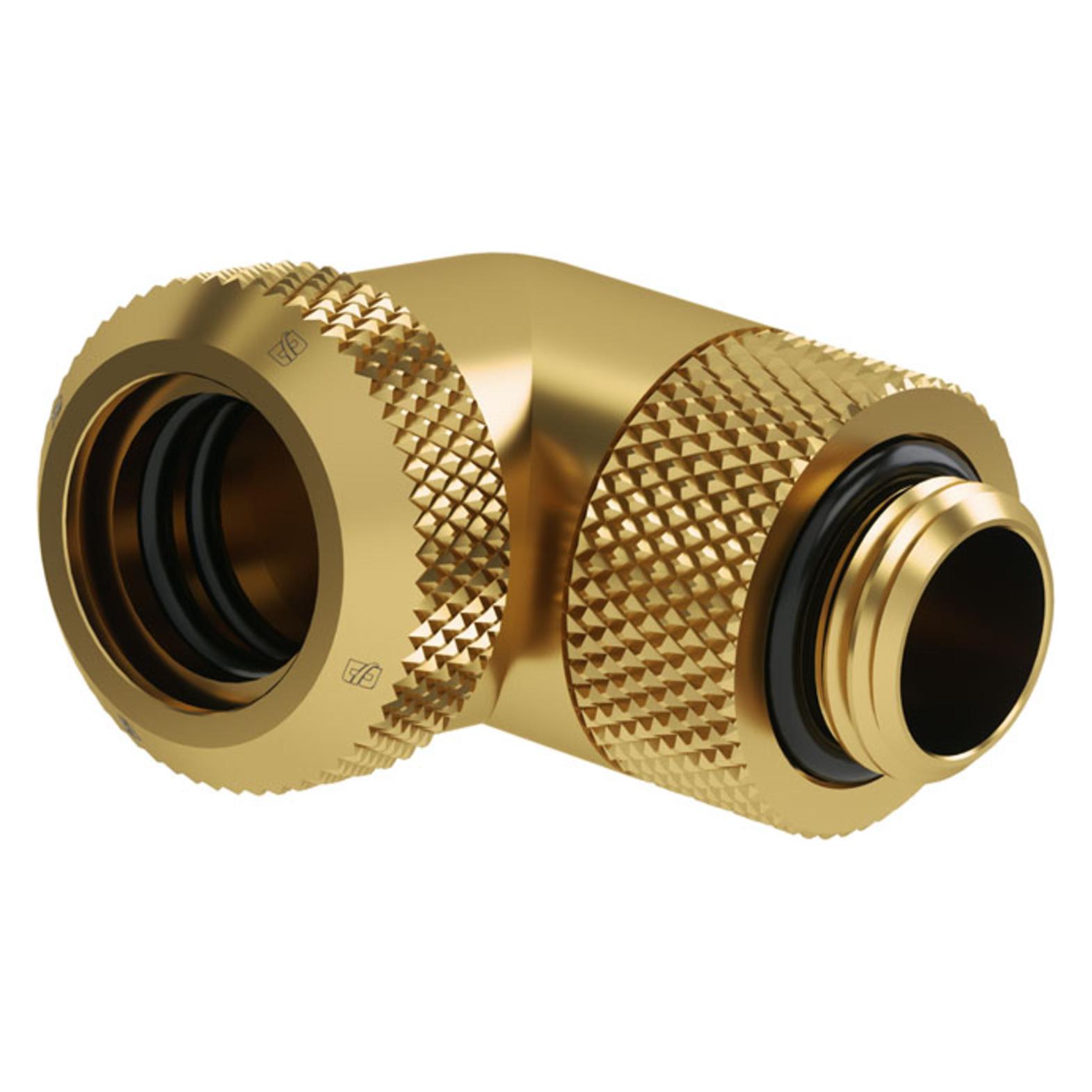 Barrow Multi-Link Adapter Anschluss 90 Grad G1/4 Zoll AG auf 14mm AD Hardtube - drehbar, gold (TWT90KND-K14 go)