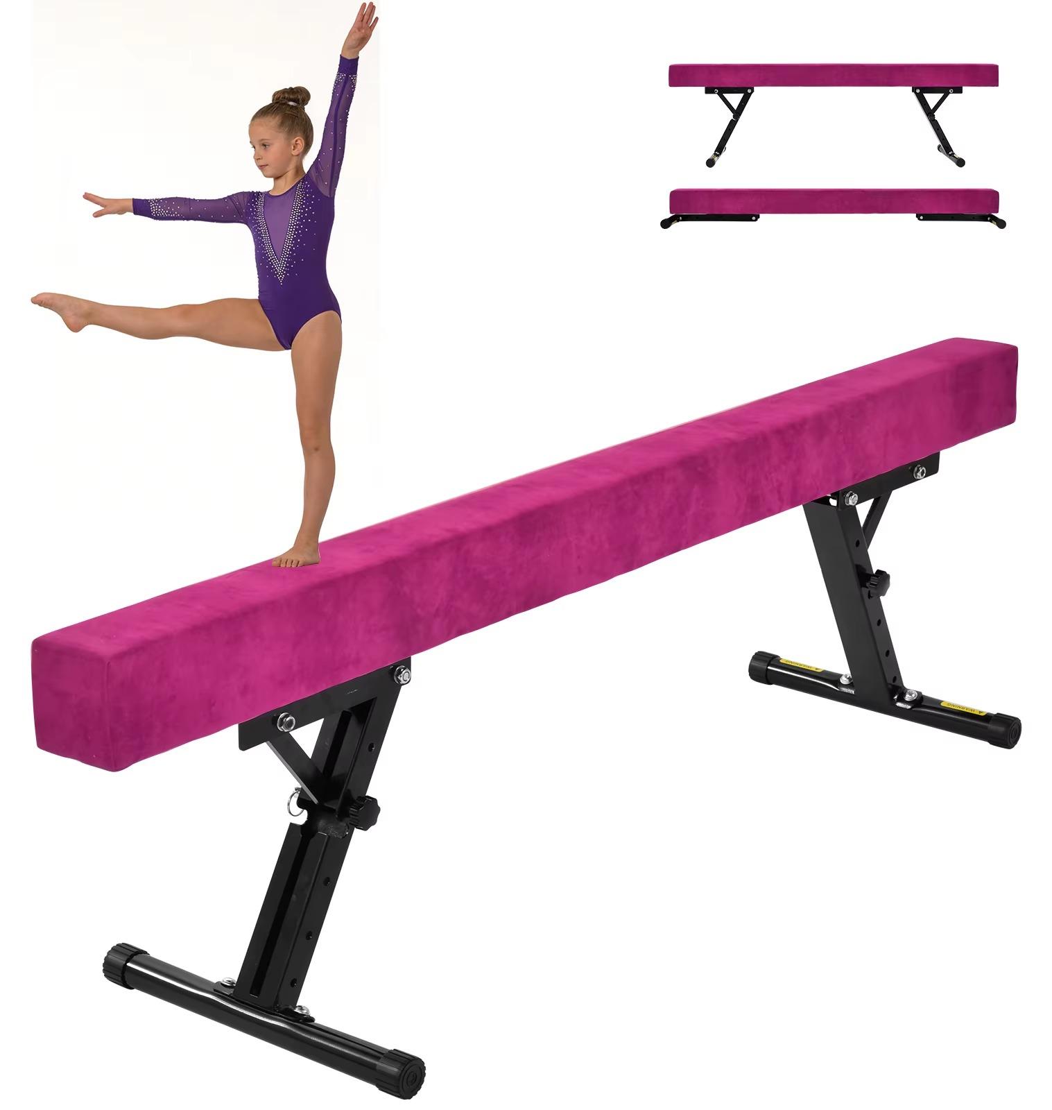 Kinder-Balancebalken - Turnbalken - 180 cm Lang - Querbalken Aus Verbundholz - Standfuß Aus Eisenrohr - Für Kinder Ab 3 Jahren - Stil B