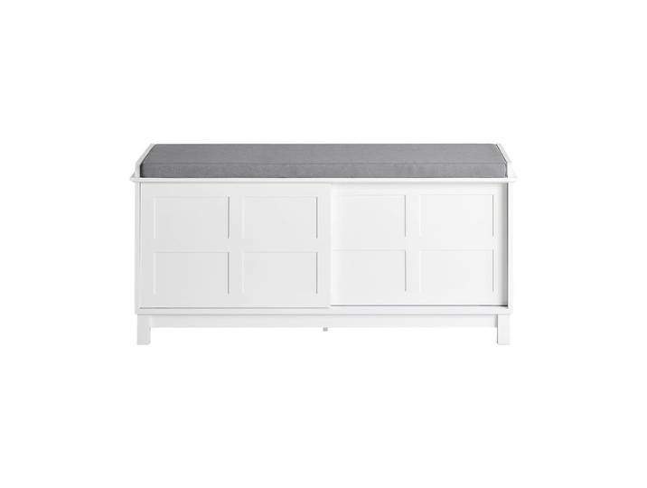 Banc à chaussures 2 portes effet bois blanc