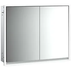 emco loft Lichtspiegelschrank, 800mm, 2 Türen, Unterputzmodell, aluminium/weiß, 979806107, Ausführung: 2 Türen