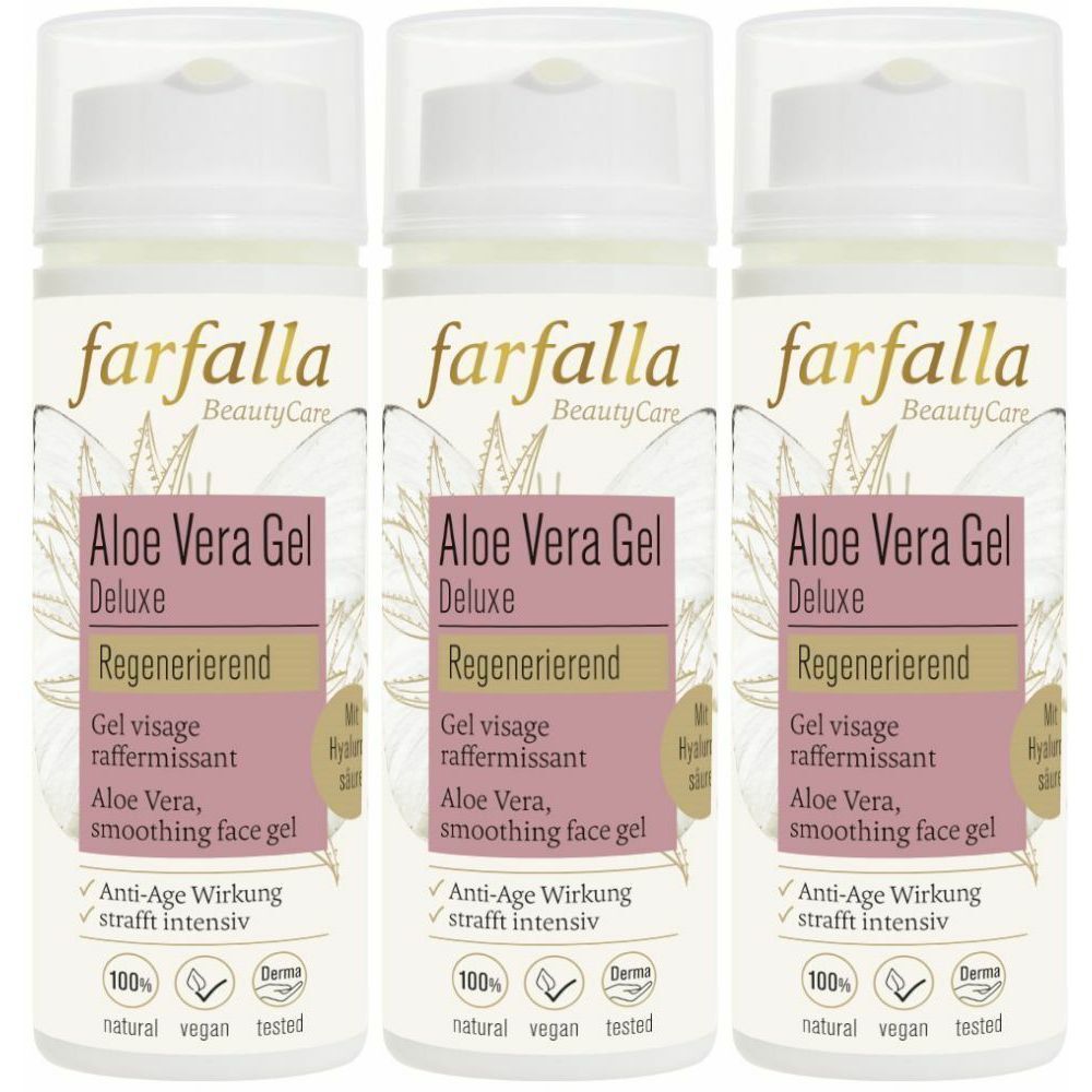 Farfalla Deluxe Gesichtsgel Aloe Vera 50 ml x3 3x50 Gel