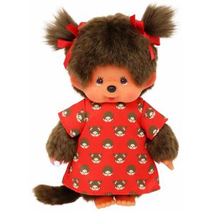 Monchhichi Kuscheltier 221295, Mädchen mit Kleid, ab 2 Jahre, 20 cm