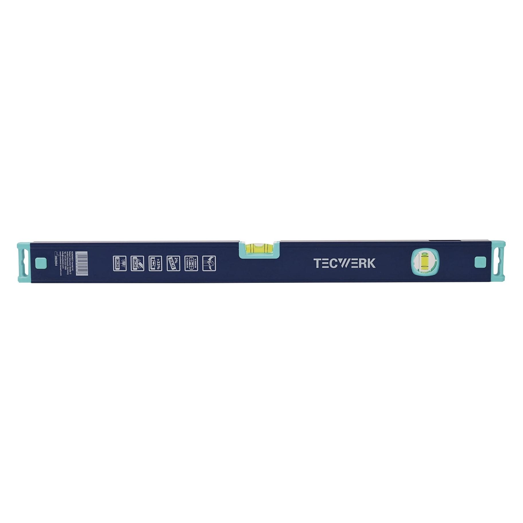 Tecwerk Wasserwaage 80 cm Aluminium silber Spiegellibelle max. ±0,5 mm/m (80 cm) (2000857158)