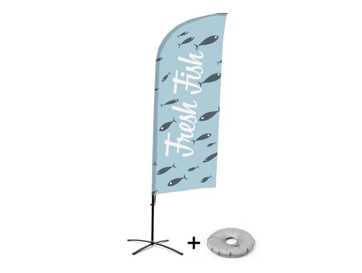 Showdown Displays Standregal Showdown DisplaysBeachflag Alu Wind Komplett-Set Frischer Fisch Englis, 1-tlg.