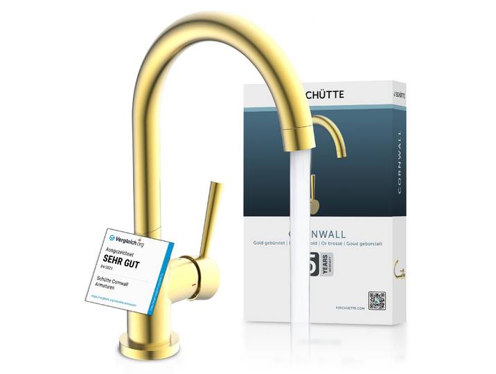 79167U CORNWALL - Robinet de lavabo\, finition dorée brossée