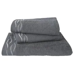 dyckhoff 2er-Pack Frottier-Gästetücher »Wave« 30 x 50 cm grau, 30 cm