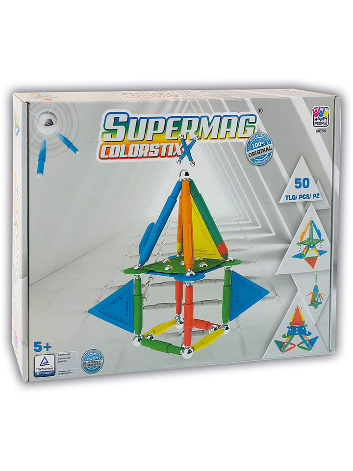 50tlg. Magnetbauset "Supermag Colorstix" - ab 5 Jahren - onesize