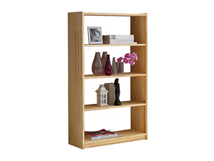 TiCAA Standregal Bücherregal Kiefer Natur H145cm