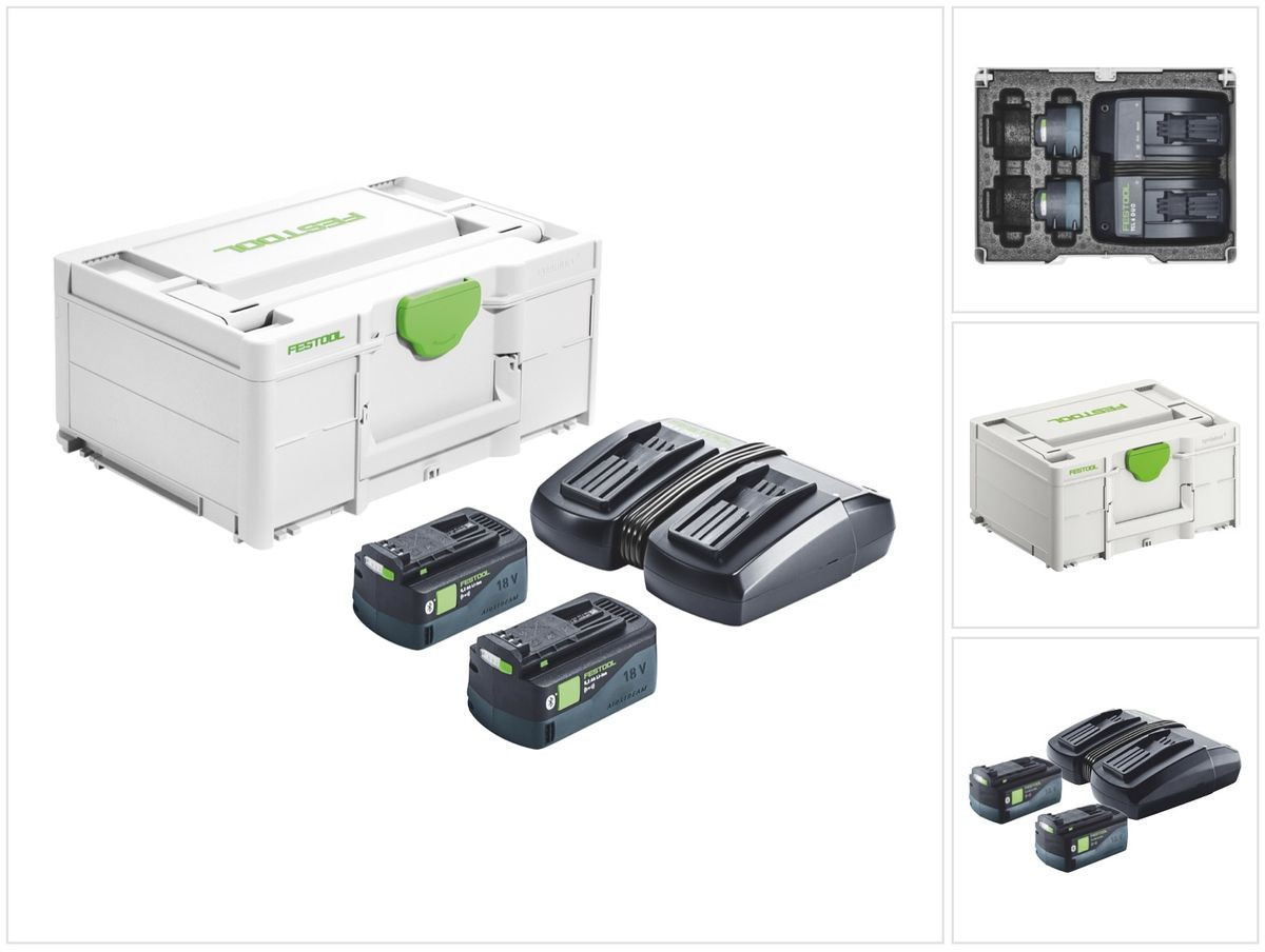 Festool Energie Set SYS 18V TCL 6 DUO met 2 accu's van 5,2 Ah, oplader en Systainer