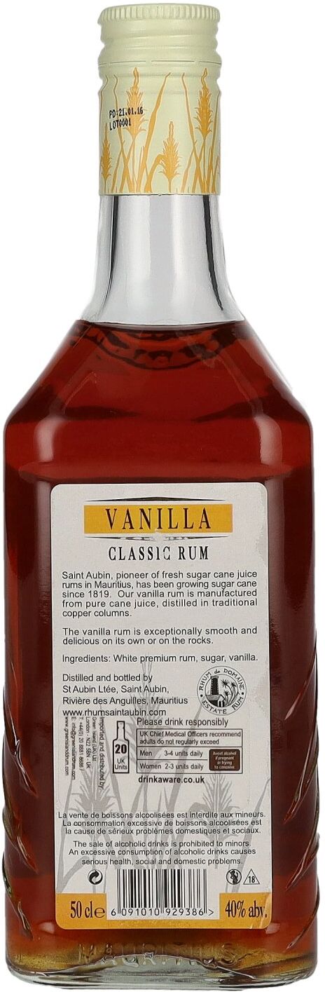 Saint Aubin Rhum Saint Aubin VANILLA Classic Rum 40% Vol. 0,5l