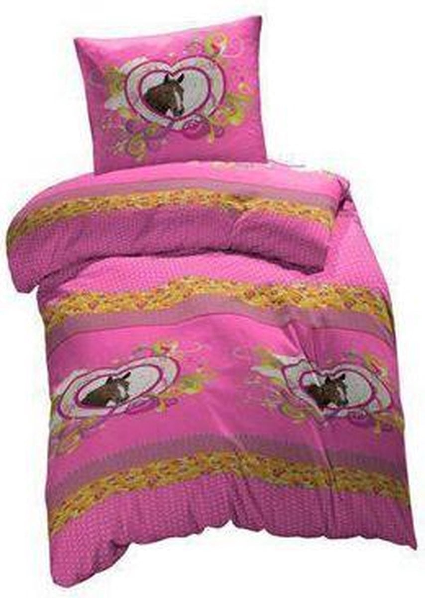 Kids Trend Dekbedovertrek Love You Eenpersoons Roze 140x200 cm