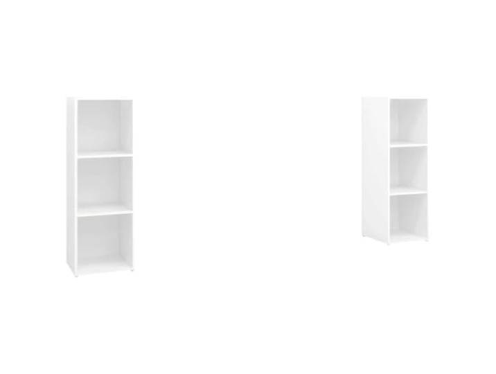 GKHPYURE TV-Möbel, 2 Stück, weiß, 107 x 35 x 37 cm, Holz, mehrschichtig Horizontale oder vertikale Platzierung, 3 Fächer, Montage erforderlich, für Wohnzimmer
