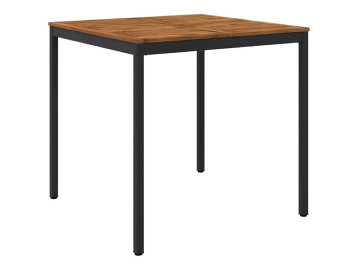 Roanoer Garten Bartisch Massivholz Akazie Stehtisch 110x108,5x105cm Eleganter Bistrotisch für Terrasse und Garten, robuste Echtholz-Platte mit stabilen Stahlbeinen bis 60 kg belastbar.