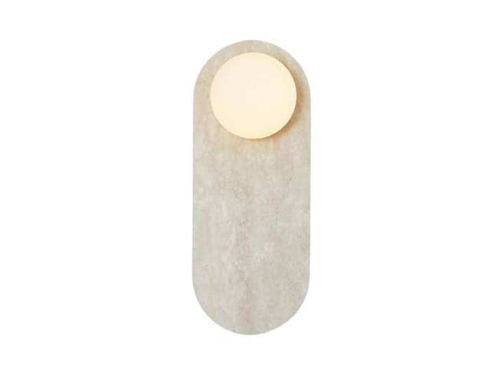 LUOYAOB Moderne und minimalistische ovale Wandleuchte aus Stein, Kugel-Glasschirm, Wandleuchte, G9-kompatible Wandlampe for Schlafzimmer, Wohnzimmer, Nachttisch, Flur(Off-White)