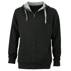 Lifestyle Kapuzen-Sweatjacke "JN963" - XL - schwarz