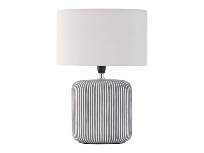Pauleen Paulmann 48218 Pure Shine Tischleuchte max. 20 Watt handgefertigt Grau, Weiß Nachttischlampe im Boho Look aus Stoff, Keramik E14