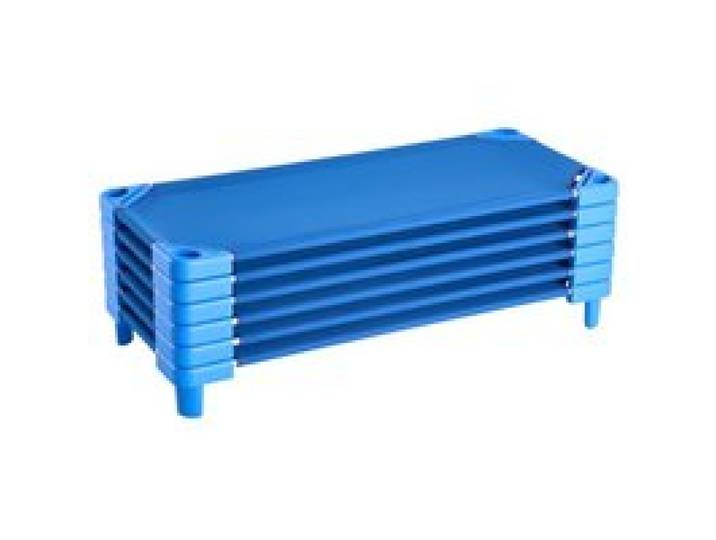 VEVOR stapelbares Kinderbett 6er-Pack tragbare Kleinkinder-Schlafbetten, Standardgröße 130 x 57 x 15 cm, Kindertagesstättenbetten Vorschulklassenzimmer zum Schlafen Ausruhen Mittagsschlaf, blau