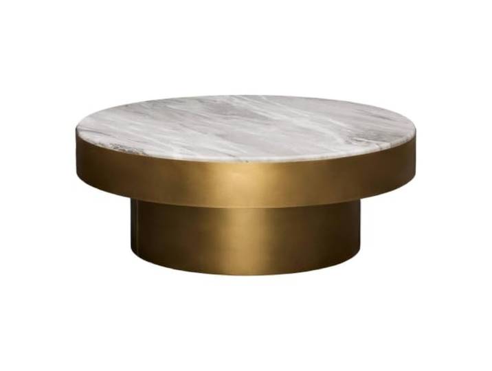 ATMOSPHERA CREATEUR D'INTERIEUR - Runder Beistelltisch Graphit, Durchmesser 80 cm, gold