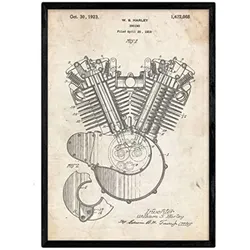 POSTER Harley Verbrennungsmotor Patent A3 Rahmenlos