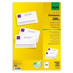 SIGEL Visitenkarten 200 g/m2 satiniert hochweiß