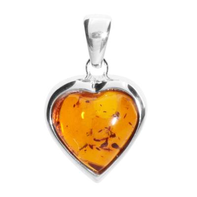 Kettenanhänger OSTSEE-SCHMUCK "Ostsee-Schmuck Anhänger Herz 14 mm Anhänger Herz 14 mm", weiß, Schmuckanhänger, Damen, 23 x 14mm, Silber 925 (Sterlingsilber), 2,5 g, Kettenanhänger