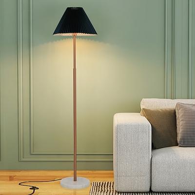 Einfache holz moderne nordic massivholz wohnung haus innen boden lampe stoff schatten e27 nacht lampe holz dunkles holz