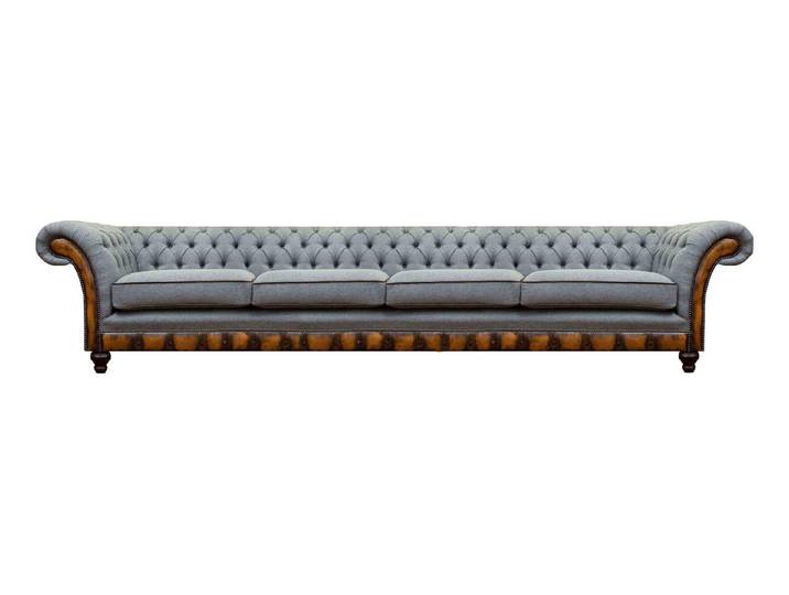 Xlmoebel Chesterfield-Sofa Luxuriöses graues Polstersofa im klassischen Chesterfield-Design, Hergestellt in Europa