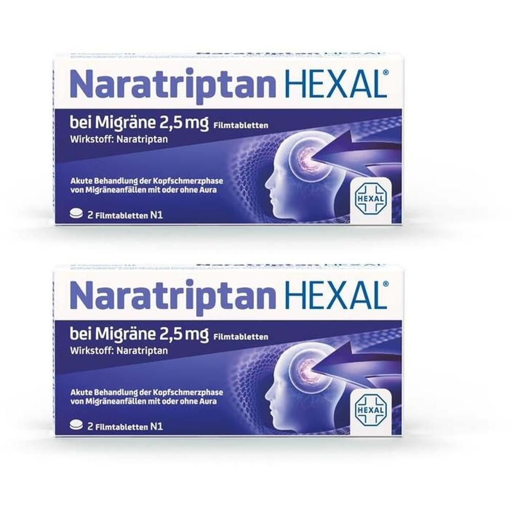 Naratriptan Hexal bei Migräne 2,5 mg Filmtabletten 2x 2x2 St