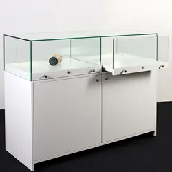 Breite Sockelvitrine mit 2 Auszügen Dialog DLG-5R
