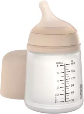 Suavinex Biberón  ZeroZero Nude/Castaño +0 m 180 ml