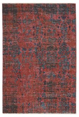 Vibe Ezlyn Abstract Red/ Teal Area Rug