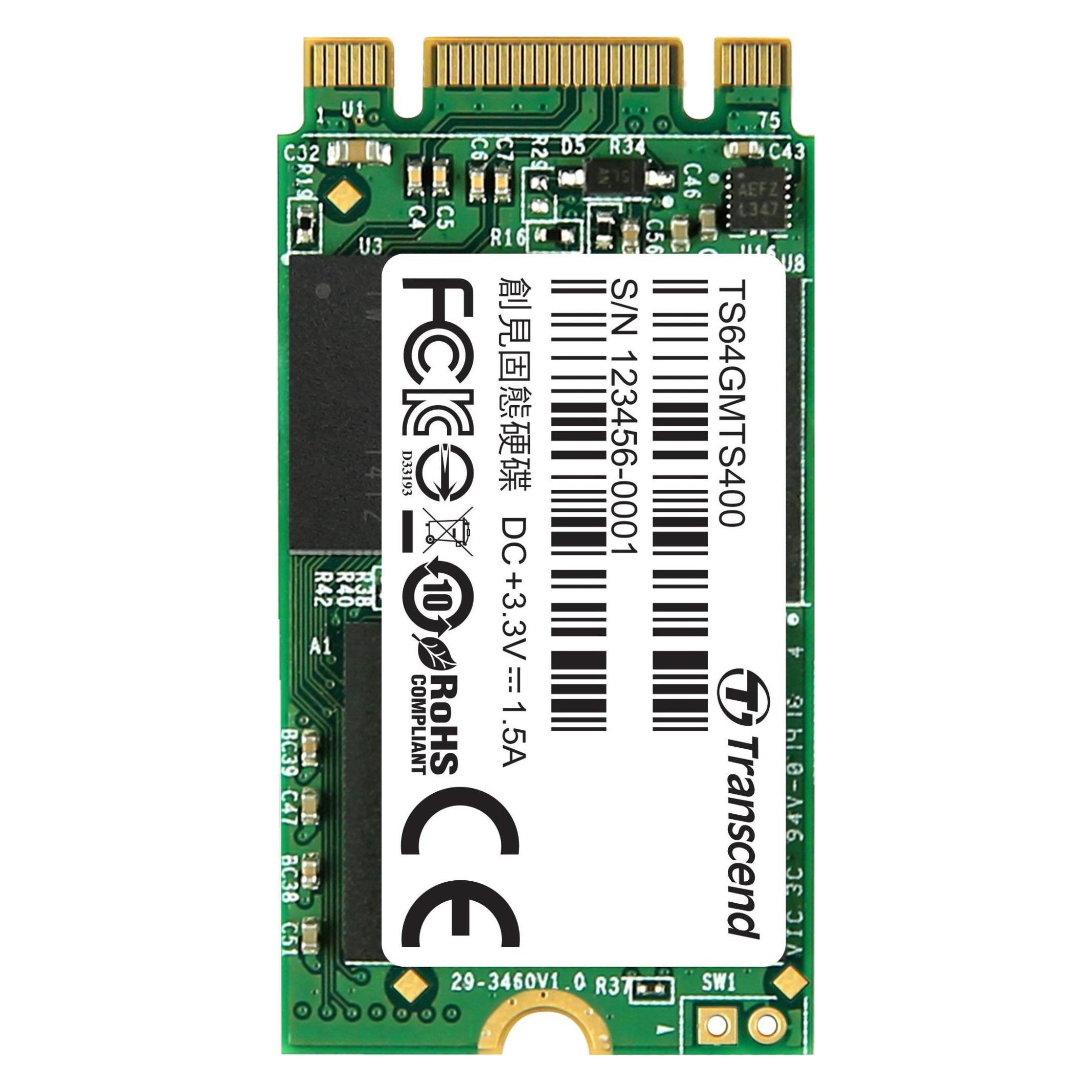 Transcend Mts400 (64 GB, M.2 2242) (TS64GMTS400)