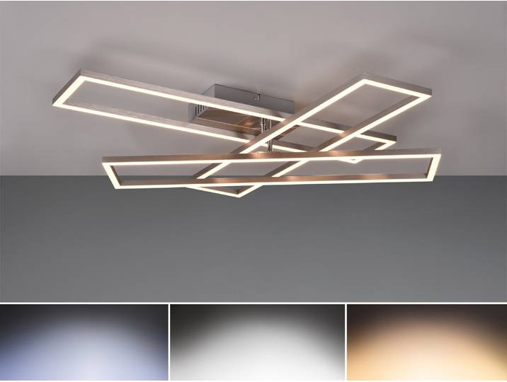 Reality Leuchten LED Deckenleuchte Twister nickel