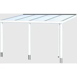 Skan Holz Aluminium Terrassenüberdachung Garda Breite 434 cm-434 x 257 cm (Gr. 1)-weiß