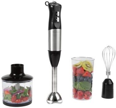 6-Speed Immersion Blender - 4-in-1 Hand Mixer by Classic Cuisine (Black)