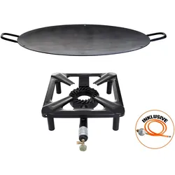 Allgrill Hockerkocher-Set (klein) - ohne Zündsicherung - mit Eisen-Wok