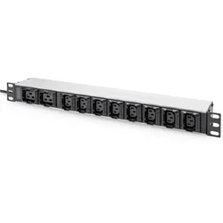 Digitus Steckdosenleiste mit Aluminiumprofil, 10-fach, 2 m Zuleitung, IEC C20 Stecker