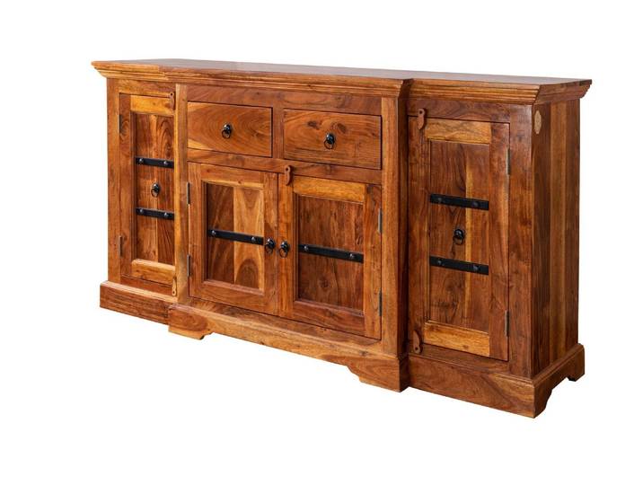 MASSIVMOEBEL24 Buffet 160x45 Acacia laqué Miel OXFORD #0902
